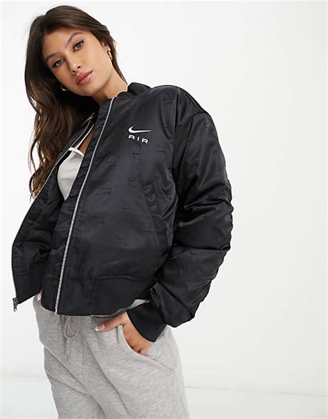 asos nike air schwarze jacke|Nike Air bomber jacket in black .